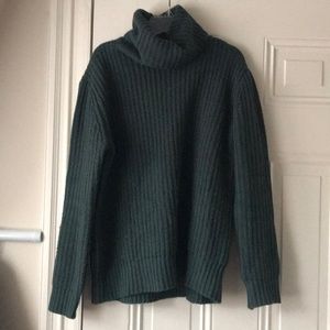 Chunky knit turtleneck sweater - peacock